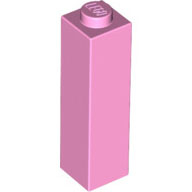 Lego kostka (kostička) 1x1x3, světle růžová (6301624)